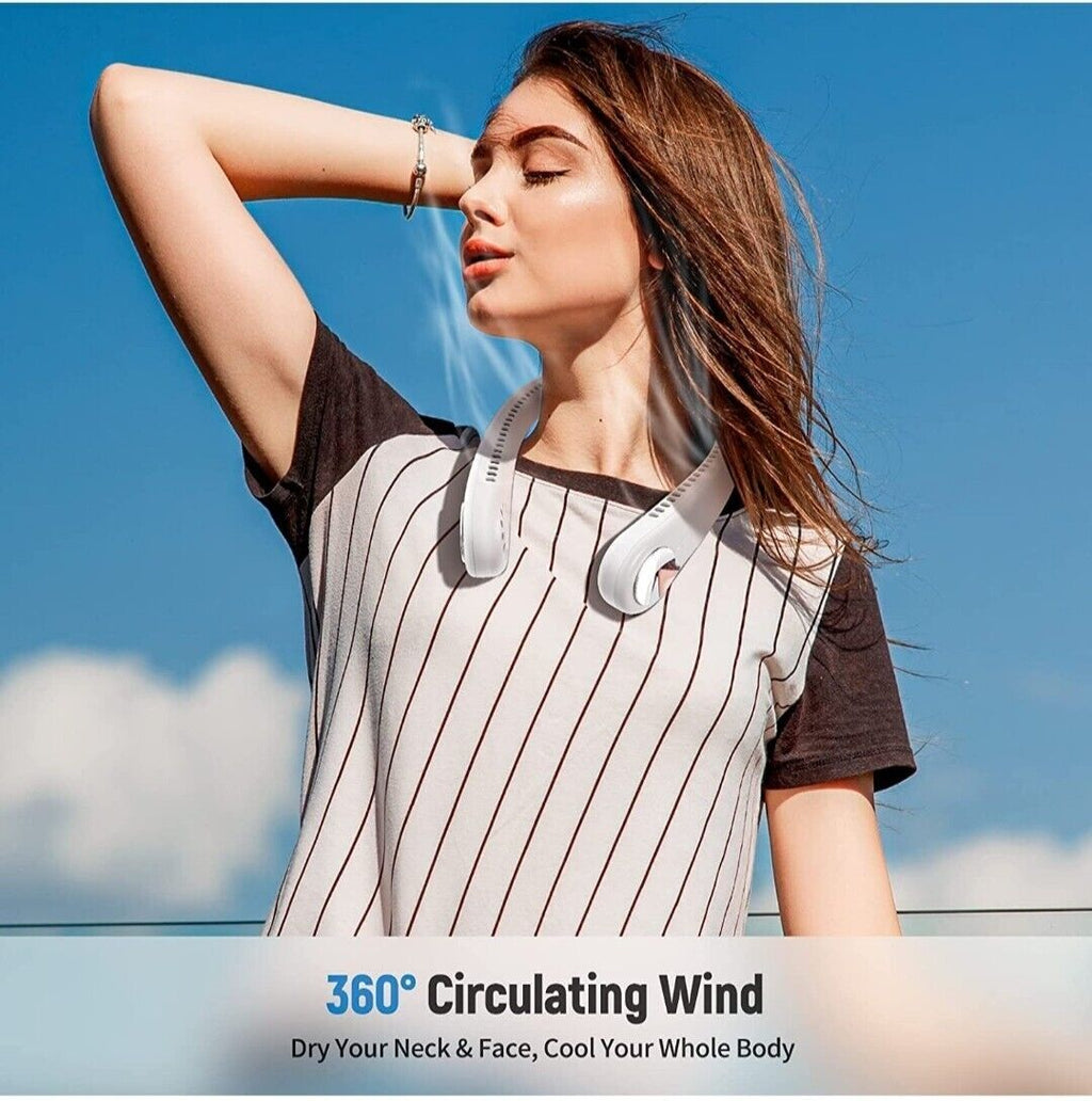 Ventilatore da Collo Portatile ricaricabile USB Senza Lama a 3 velocità x Sport