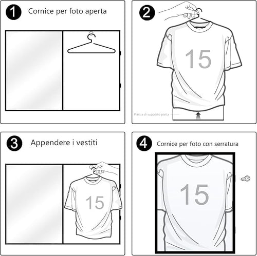 Teca Quadro Vetrinetta Bacheca Cimeli Sportivi Cornice maglie sportive autografate maglie artisti musicali Quadro in LEGNO chiave di chiusura 60x80 cm