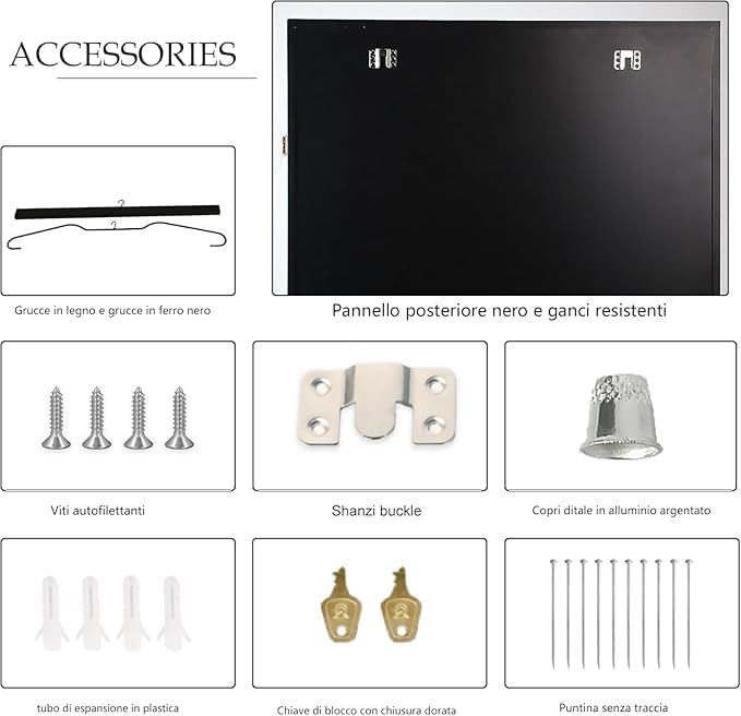 Teca Quadro Vetrinetta Bacheca Cimeli Sportivi Cornice maglie sportive autografate maglie artisti musicali Quadro in LEGNO chiave di chiusura 60x80 cm