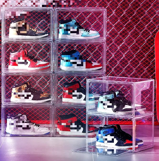Scatola Espositiva per Sneaker in Acrilico Trasparente con Chiusura Magnetica, Contenitore Antipolvere Impilabile per Scarpe da Collezione