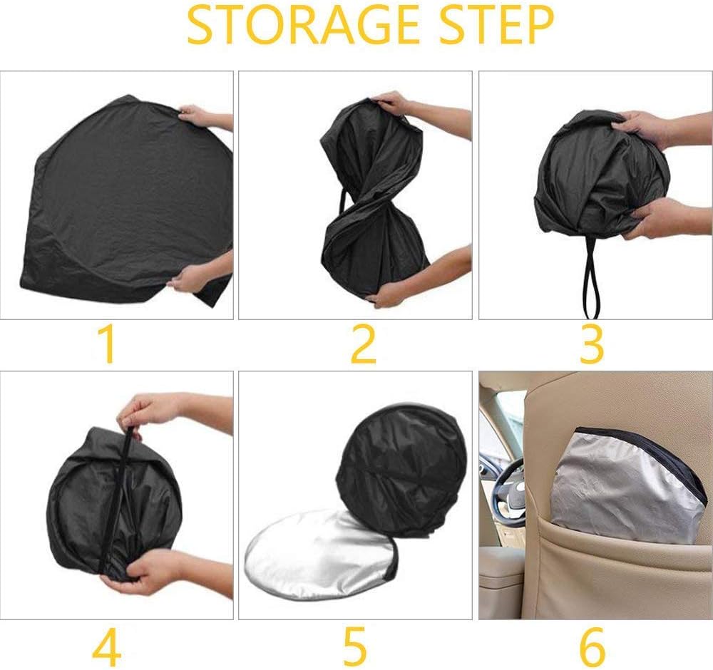 Parasole Auto Parabrezza Anteriore Parasole Pieghevole e Portabile,Durevole Materiale di Nylon,Massima Protezione Contro Raggi del Sole (150x70)