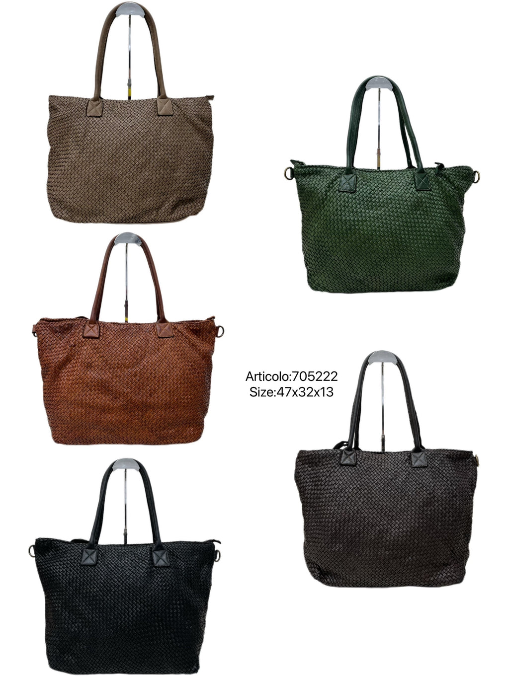 Borsa Donna Intrecciata in Vera Pelle Italiana – Made in Italy Artigianale – Elegante e Resistente – 47 x 32 x 13 cm