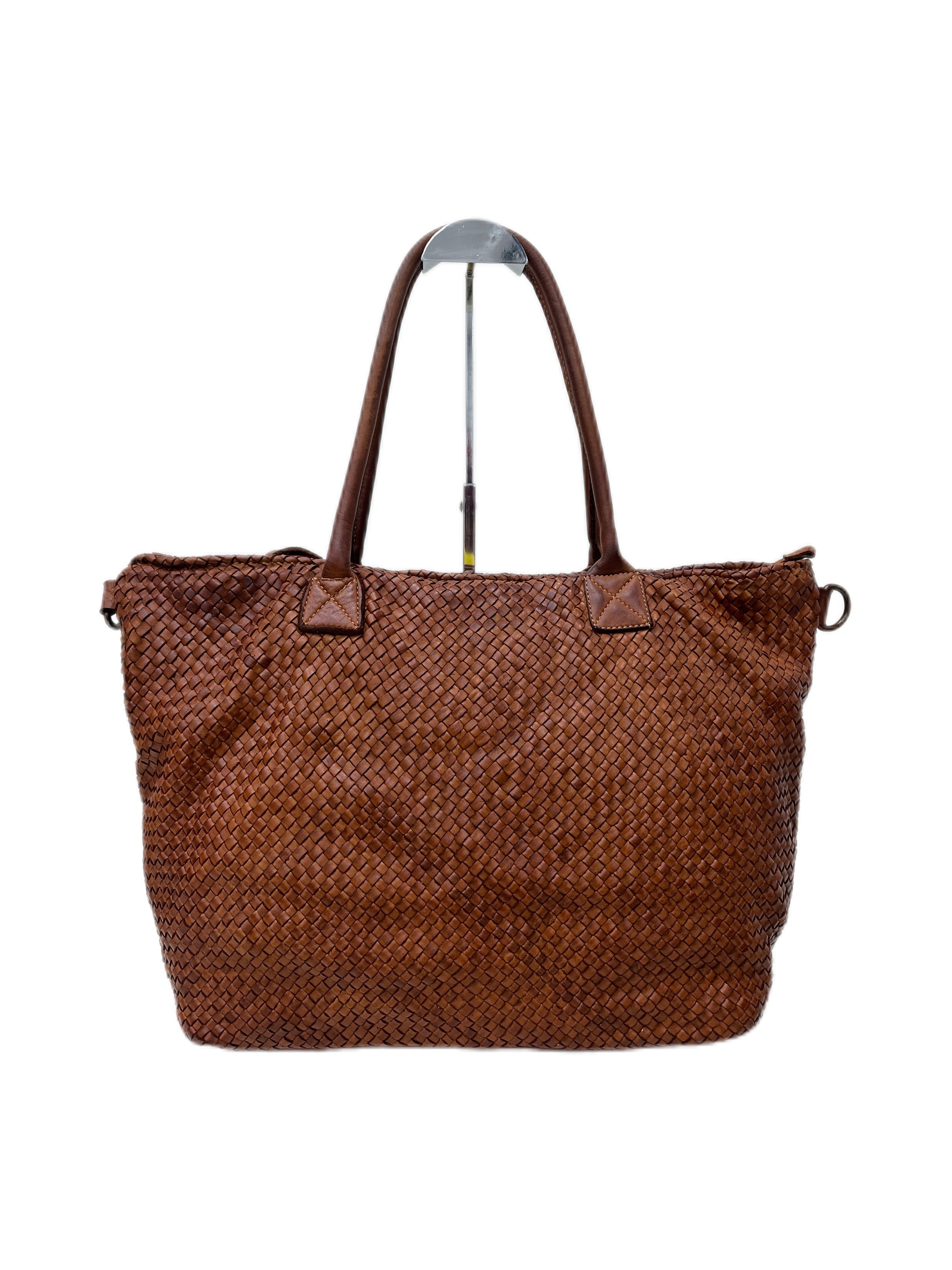 Borsa Donna Intrecciata in Vera Pelle Italiana – Made in Italy Artigianale – Elegante e Resistente – 47 x 32 x 13 cm