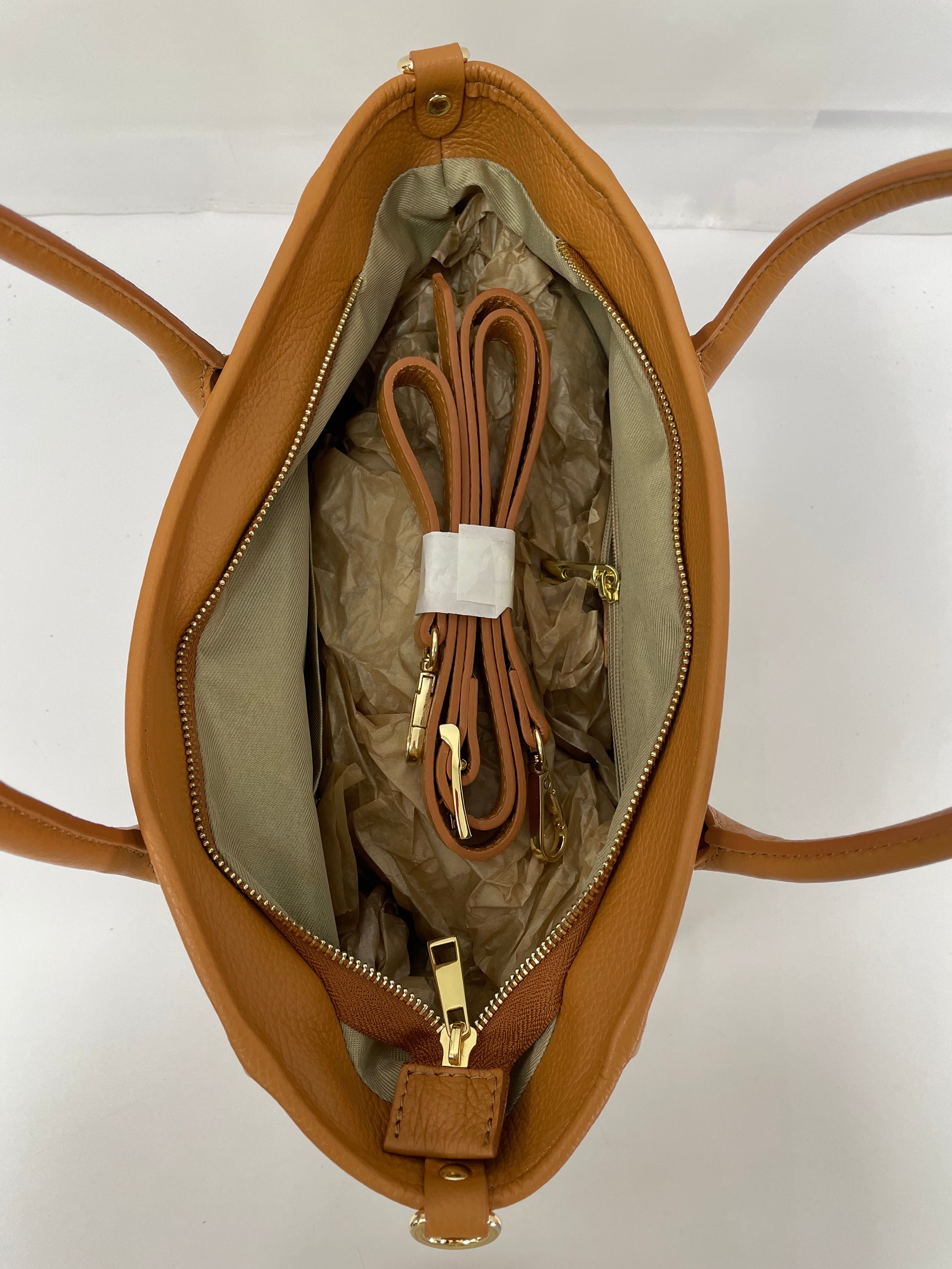 Borsa Donna in Vera Pelle Made in Italy Borsa a Mano Elegante e Capiente, 36x23x15 cm