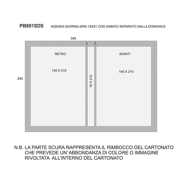 Agenda giornaliera 416 pagine sab. e dom. separati – AGENDA PERSONALIZZABILE | PB801SDS