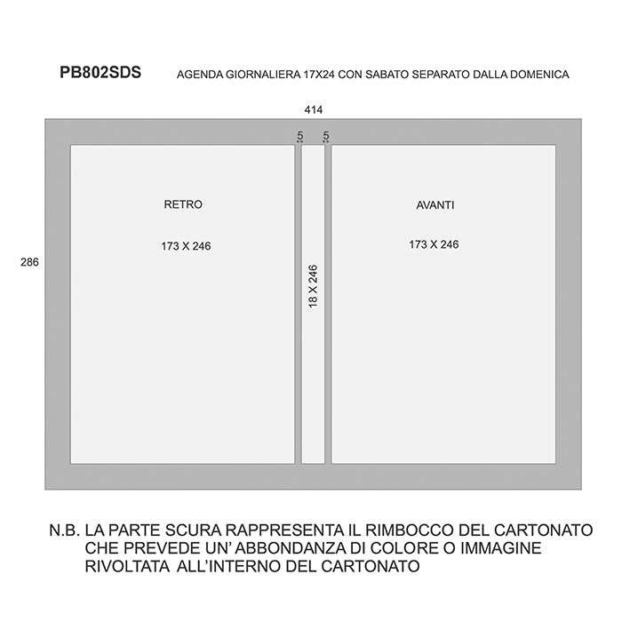 Agenda giornaliera 416 pag.sab. e dom. separati – AGENDA PERSONALIZZABILE | PB802SDS
