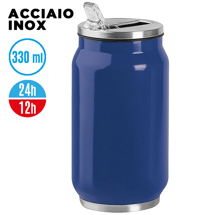 Borraccia termica acciaio 330 ml doppio strato 304+201 – STEEL CAN 330 | PC434