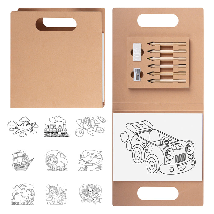Set per colorare in carta Kraft – LIBRO DEI COLORI | PD533