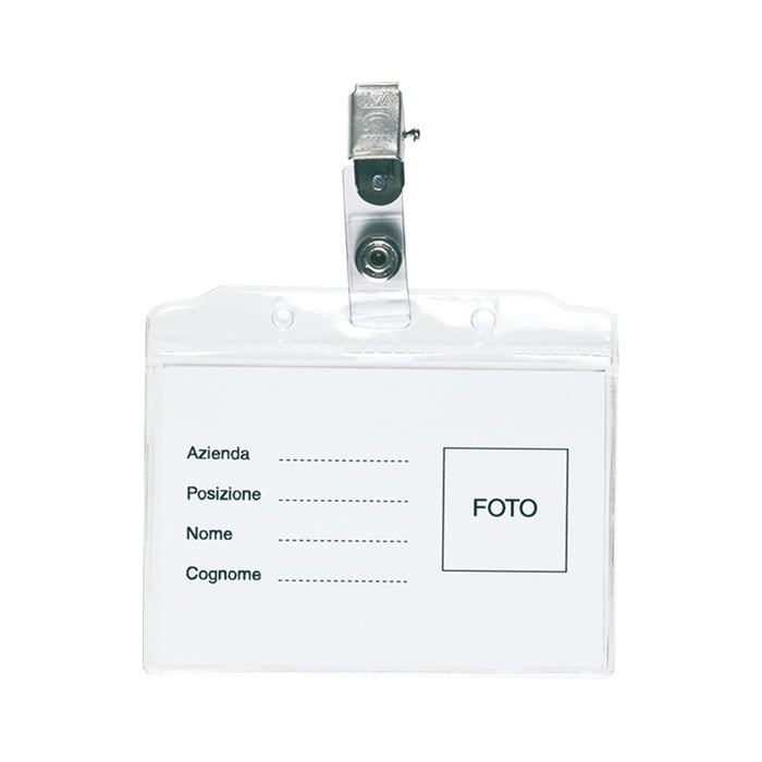 Portabadge con clip nichelata – PASS | PH530