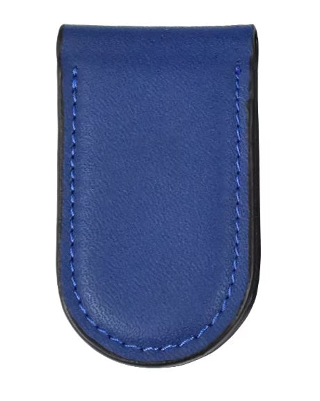 Fermasoldi magnetico blu vista frontale