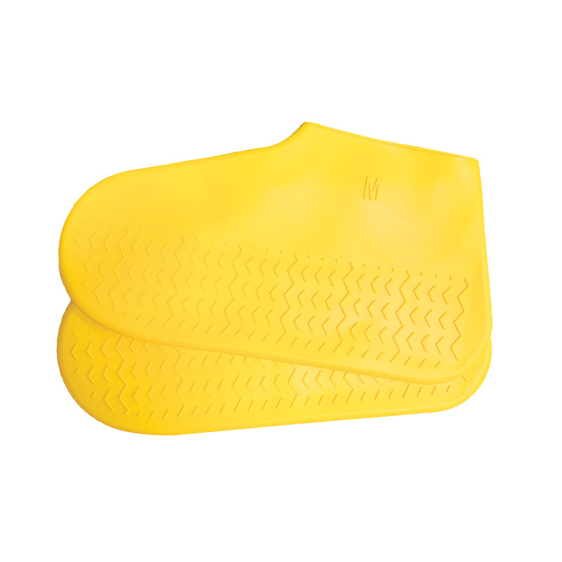 Copriscarpe impermeabili in silicone giallo con suola antiscivolo