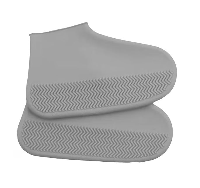 Copriscarpe impermeabili in silicone grigio con suola antiscivolo