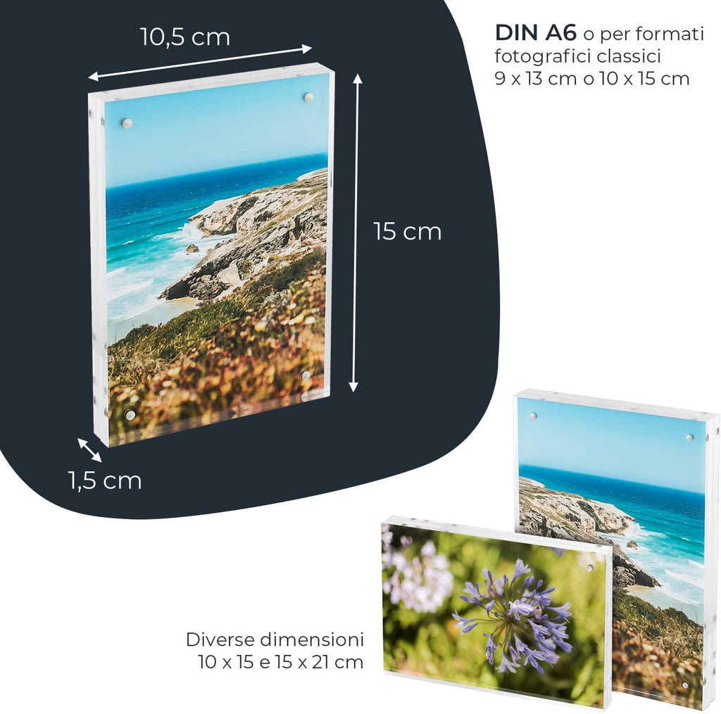 Misure della cornice magnetica 10,5 × 15 cm
