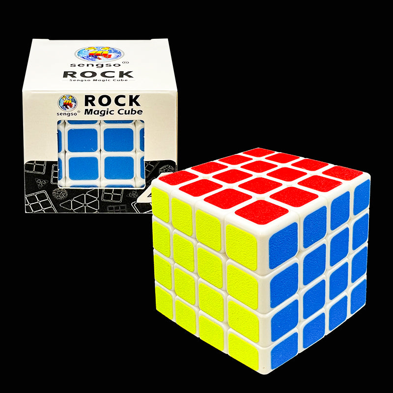 Cubo rompicapo 4×4 bianco su sfondo nero
