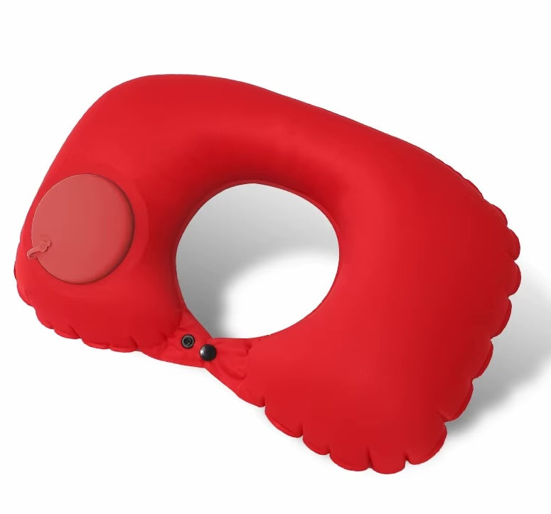 Cuscino da viaggio gonfiabile rosso