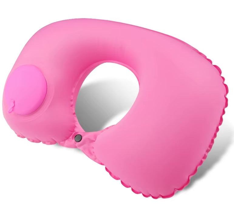 Cuscino da viaggio gonfiabile rosa