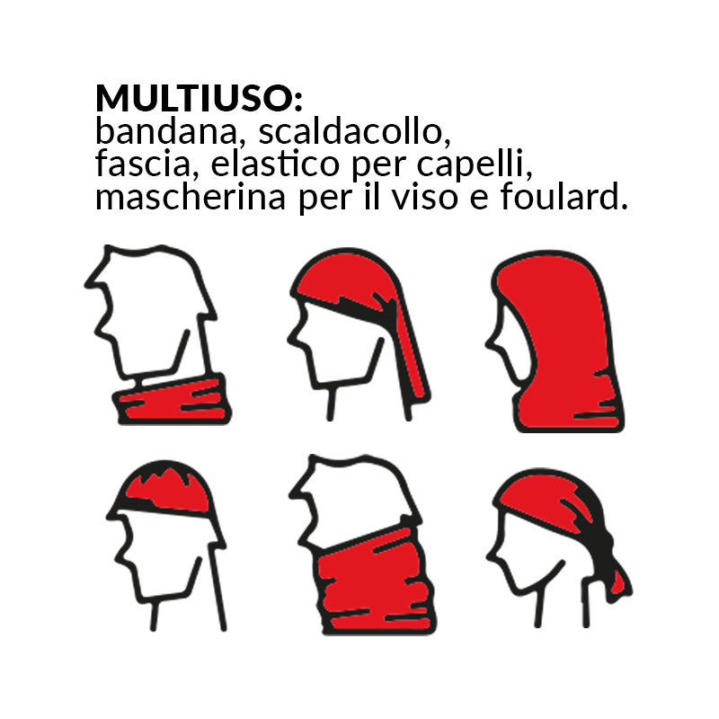Bandana Multiuso Tubolare – Scaldacollo, Foulard e Accessorio Sportivo - Personalizzabile