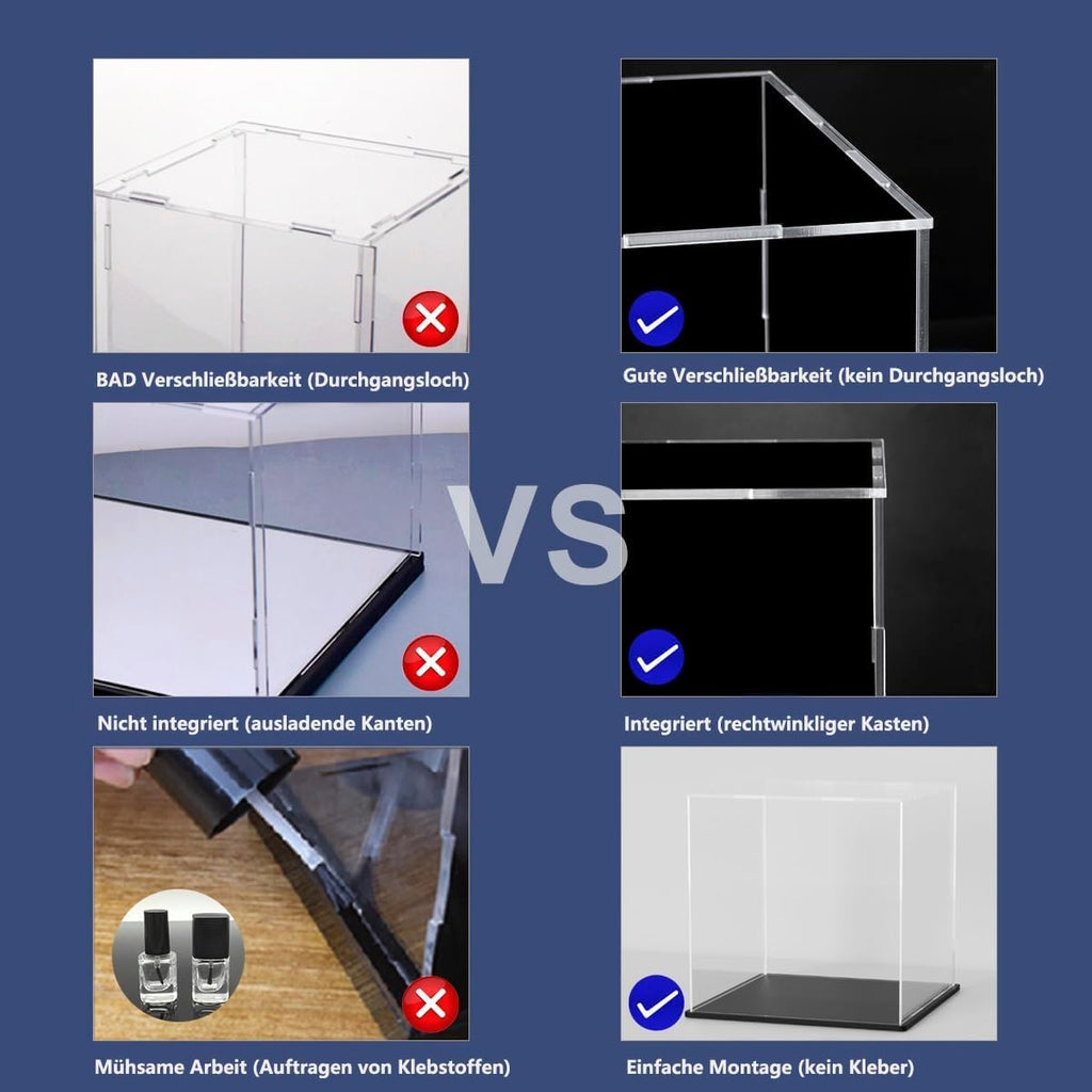 Vetrina Espositore Cimeli Teca Trasparente 26x26x26 cm per Palloni Calcio, Basket, Volley Box Vetrina da Assemblare per Palla Sportiva Display Case Antipolvere