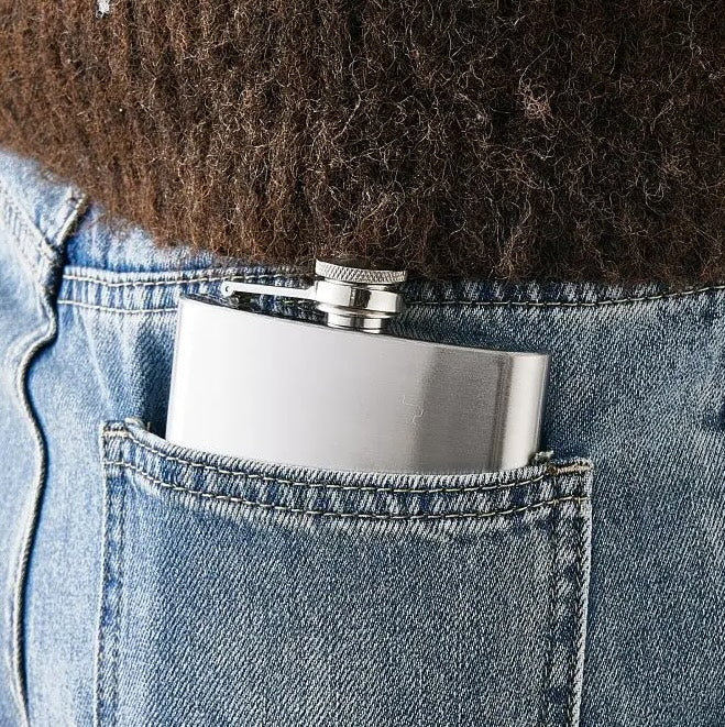 Fiaschetta Acciaio Inox Tascabile 1-18oz Bottiglia Liquore Portatile Whisky Rum