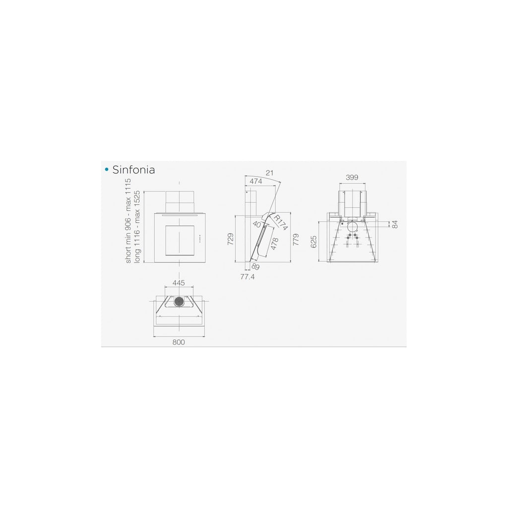ELICA PRF0010418B SINFONIA WH/F/80 CAPPA A PARETE FILTRANTE 80CM IN VETRO BIANCO - USATO