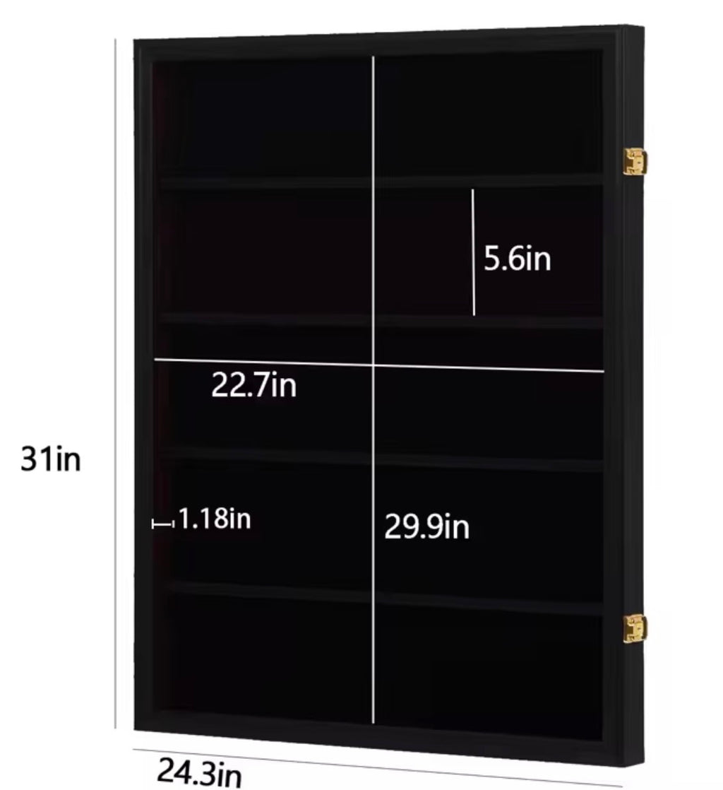Teca Quadro Porta Carte Collezionabili 5 Ripiani Legno Espositore per Carte da Parete
