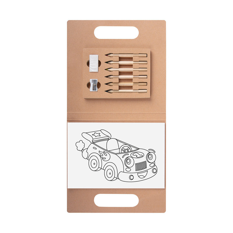 Set Disegni da Colorare in Carta Kraft con Accessori – Idea Regalo Creativa