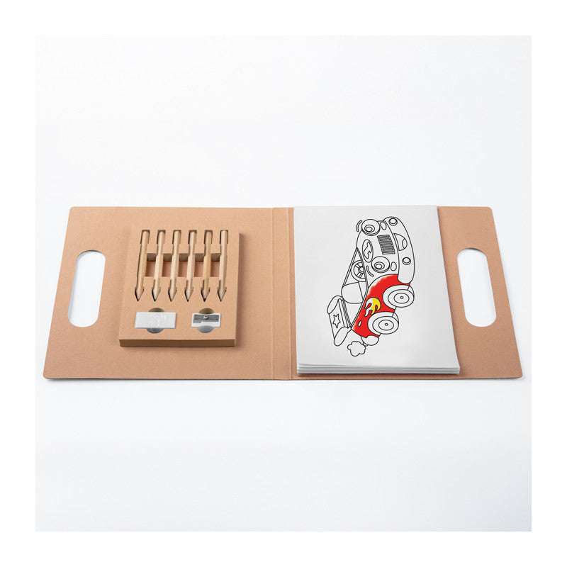 Set Disegni da Colorare in Carta Kraft con Accessori – Idea Regalo Creativa