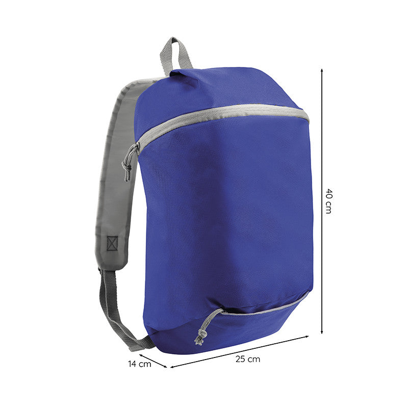 Zaino in Poliestere 300D con Schienale e Spallacci Imbottiti – Tasca Inferiore e Chiusura Zip