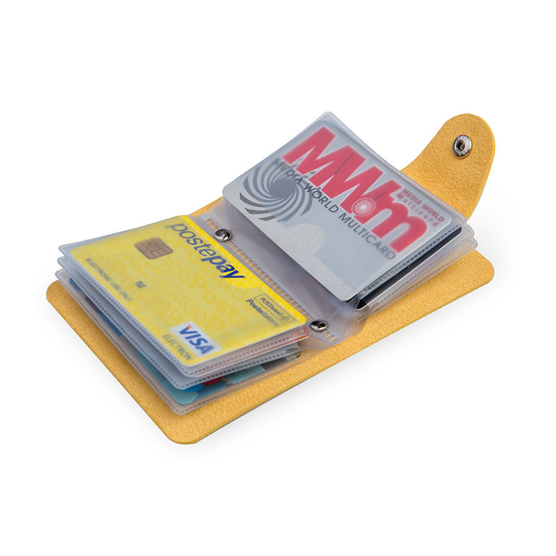 Portabiglietti da Visita / Portacard in Poliuretano – 12 Posti, 7,2x10,2 cm, Custodia Compatta Personalizzabile con Stampa UV, Incisione o Stampa a Caldo