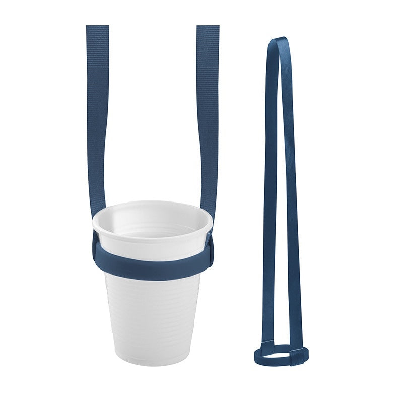 Portabicchiere da Collo in Poliestere con Supporto in Silicone – Porta Bicchiere Riutilizzabile per Eventi, Fiere e Outdoor