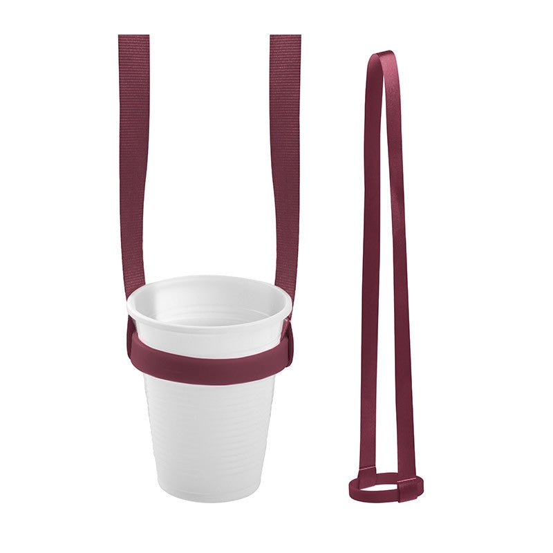 Portabicchiere da Collo in Poliestere con Supporto in Silicone – Porta Bicchiere Riutilizzabile per Eventi, Fiere e Outdoor