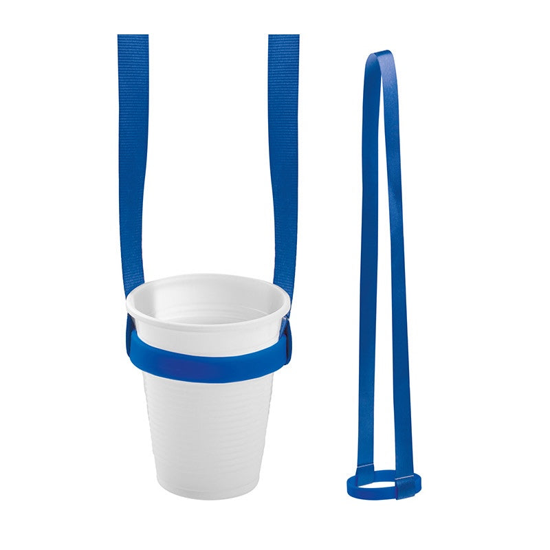 Portabicchiere da Collo in Poliestere con Supporto in Silicone – Porta Bicchiere Riutilizzabile per Eventi, Fiere e Outdoor