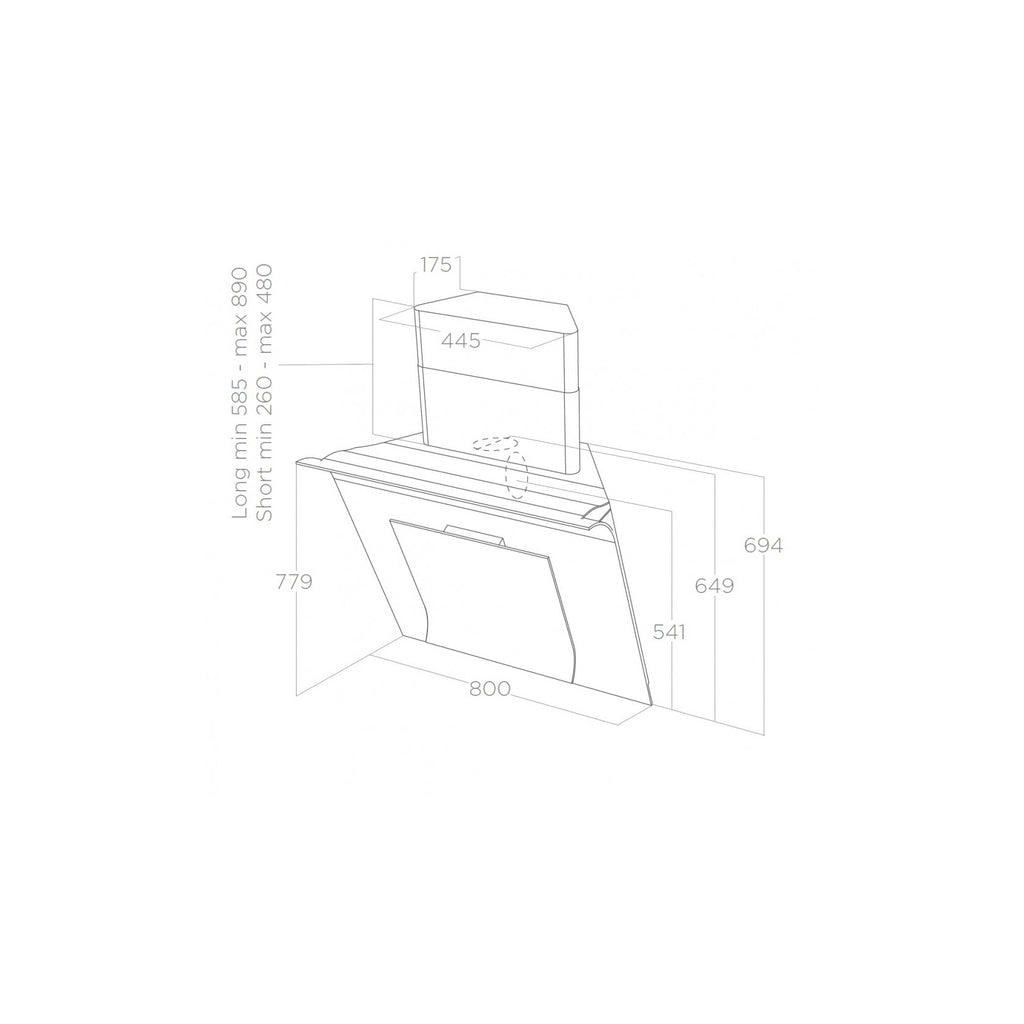 ELICA PRF0010418B SINFONIA WH/F/80 CAPPA A PARETE FILTRANTE 80CM IN VETRO BIANCO - USATO
