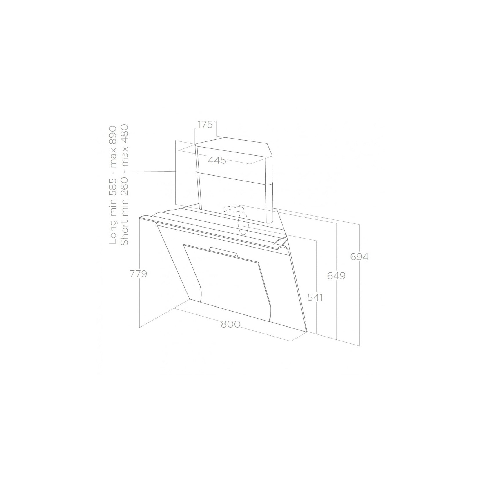 ELICA PRF0010418B SINFONIA WH/F/80 CAPPA A PARETE FILTRANTE 80CM IN VETRO BIANCO - USATO