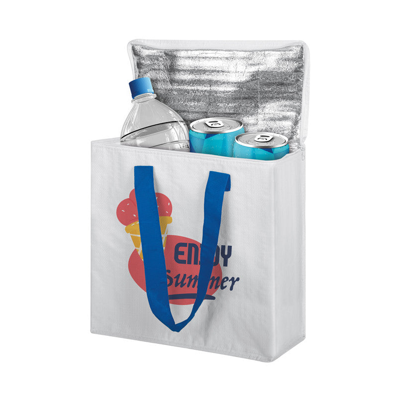 Borsa Frigo Maxi 38x39x19 cm in Polipropilene (PP) con Zip e Manici in Nylon – Capiente e Resistente, Ideale per Spesa, Mare e Picnic, Personalizzabile con Serigrafia