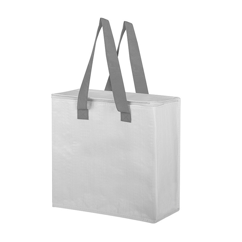 Borsa Frigo Maxi 38x39x19 cm in Polipropilene (PP) con Zip e Manici in Nylon – Capiente e Resistente, Ideale per Spesa, Mare e Picnic, Personalizzabile con Serigrafia