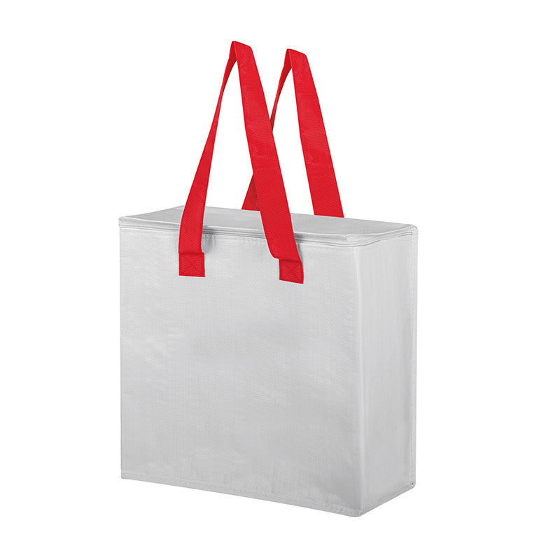 Borsa Frigo Maxi 38x39x19 cm in Polipropilene (PP) con Zip e Manici in Nylon – Capiente e Resistente, Ideale per Spesa, Mare e Picnic, Personalizzabile con Serigrafia