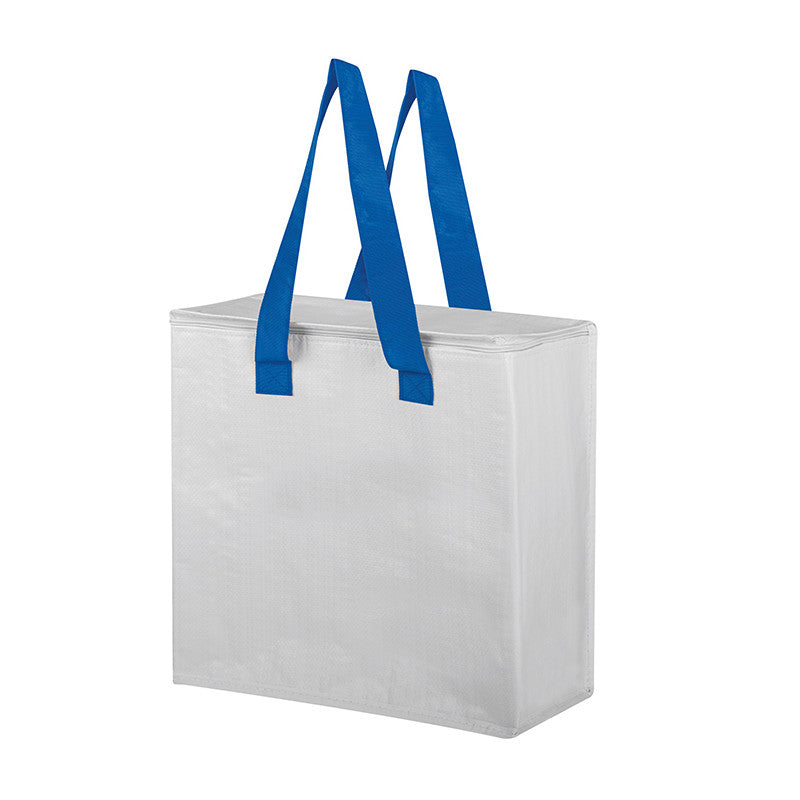 Borsa Frigo Maxi 38x39x19 cm in Polipropilene (PP) con Zip e Manici in Nylon – Capiente e Resistente, Ideale per Spesa, Mare e Picnic, Personalizzabile con Serigrafia
