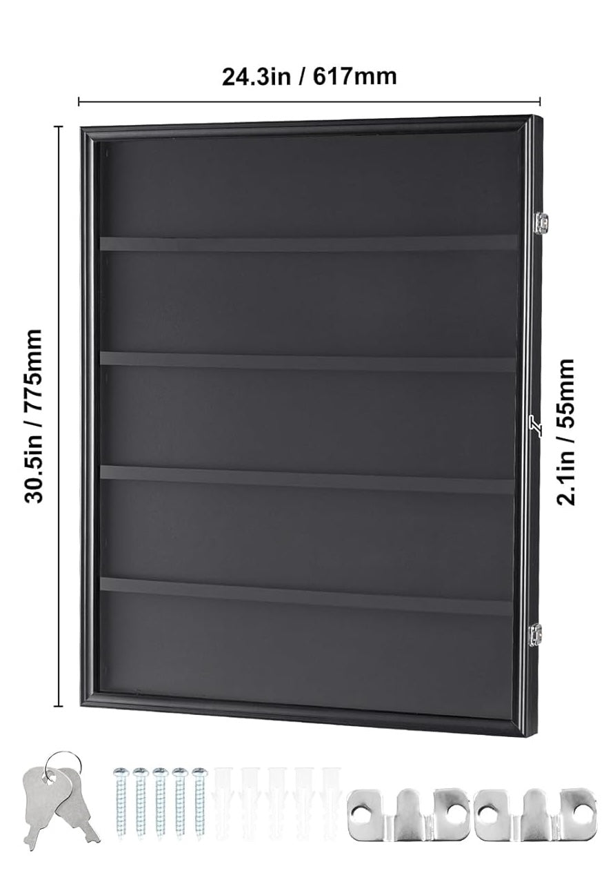 Teca Quadro Porta Carte Collezionabili 5 Ripiani Legno Espositore per Carte da Parete