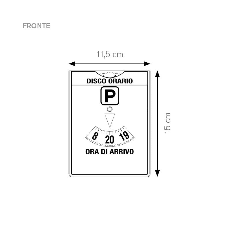 Disco Orario Maxi Personalizzabile con Custodia Trasparente – Stampa UV o Serigrafica