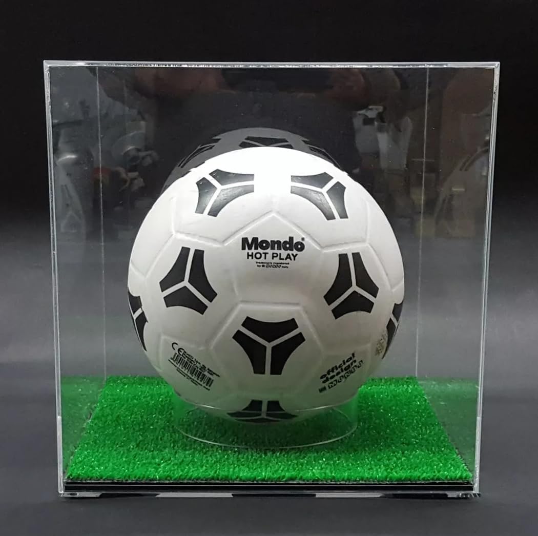 Vetrina Espositore Cimeli Teca Trasparente 26x26x26 cm per Palloni Calcio, Basket, Volley Box Vetrina da Assemblare per Palla Sportiva Display Case Antipolvere