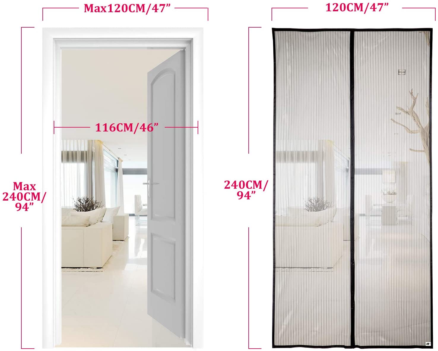 Zanzariere Magnetiche Per Porte Finestre Zanzariera Magnetica Regolabile Protezione Antizanzare Facile Installazione Per Porte E Finestre